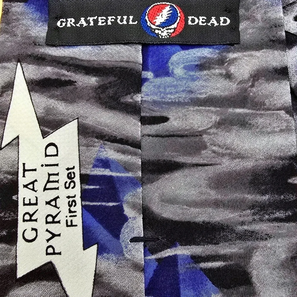 Grateful Dead Great Pyramid First Set Silk Necktie‎ Blue Grey Abstract Vintage